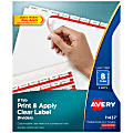 Avery® Print & Apply Clear Label Dividers With Index Maker® Easy Apply™ Printable Label Strip And White Tabs, 8-Tab, Box Of 5 Sets