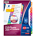 Avery® Ready Index® Jan-Dec Tab With Customizable Table Of Contents Binder Dividers, 8-1/2" x 11", 12 Tab, Multicolor, 1 Set
