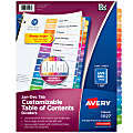 Avery® Ready Index® Jan-Dec Tab With Customizable Table Of Contents Binder Dividers, 8-1/2" x 11", 12 Tab, Multicolor, 1 Set 1 thumbnail image