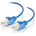 C2G 3ft Cat6 Ethernet Cable - Slim - Snagless Unshielded (UTP) - Blue - Slim Category 6 for Network Device - RJ-45 Male - RJ-45 Male - 3ft - Blue