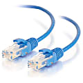 C2G 6ft Cat6 Ethernet Cable - Slim - Snagless Unshielded (UTP) - Blue - Slim Category 6 for Network Device - RJ-45 Male - RJ-45 Male - 6ft - Blue 1 thumbnail image