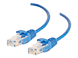 C2G 9ft Cat6 Snagless Unshielded (UTP) Slim Ethernet Cable - Cat6 Network Patch Cable - PoE - Blue - Patch cable - RJ-45 (M) to RJ-45 (M) - 9 ft - UTP - CAT 6 - molded, snagless - blue
