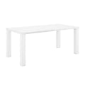 Eurostyle Tresero Wood Rectangular Dining Table, 30"H x 70"W x 35-1/2"D, High Gloss White