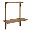 Kate and Laurel Meridien 30”W Wall-Mounted Student Desk, 36”H x 30”W x 14”D, Rustic Brown