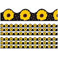 Eureka School Deco Trim, The Hive Black Floral, 37’ Per Pack, Set Of 6 Packs 1 thumbnail image