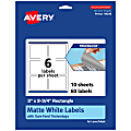 Avery® Print-To-The-Edge TrueBlock® Labels With Sure Feed®, 94248-TWMP10, Rectangle, 3" x 3-3/4", Matte White, Pack Of 60 1 thumbnail image
