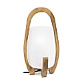 Lalia Home Organix Accented Table Lamp, 15"H, Translucent Glass/Natural Wood