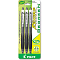 Pilot® BeGreen RexGrip 77% Recycled Retractable Ballpoint Pens, 1.0 mm, Medium Point, Black Barrel, Black Ink, Pack Of 3 1 thumbnail image