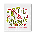 Custom Full-Color Printed Beverage Napkins, 4-3/4" x 4-3/4", Jingle & Mingle, Box Of 100 Napkins