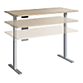 Bush Business Furniture Move 60 Series 60"W Height Adjustable Standing Desk, Natural Elm/Cool Gray Metallic, Standard Delivery
