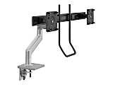 Humanscale M8.1 - Mounting kit (VESA adapter, two-piece clamp mount with base, angled / dynamic link, crossbar for dual monitors with handle) - for 2 LCD displays - silver with gray trim - mounting interface: 100 x 100 mm 1 thumbnail image