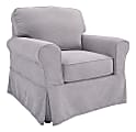 Ave Six Ashton Slipcover Chair, Fog/Brown 1 thumbnail image
