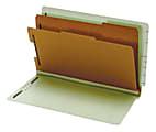 Pendaflex® End Tab Classification Folder, 2 1/2" Expansion, 8 1/2" x 14", 2 Dividers, Light Green, Box Of 10