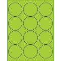 Tape Logic® Labels, LL194GN, Circle, 2 1/2", Fluorescent Green, Case Of 1,200