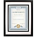 Dax Burns Group Airfloat Certificate Frame - 8" x 10" Frame Size - Rectangle - Wall Mountable - Horizontal, Vertical - 1 Each - Glass, Hardboard, Solid Wood - Black