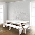 Flash Furniture HERCULES Series Folding Farm Bench, Antique Rustic White
