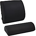 Mind Reader Ergonomic Memory Foam Back and Footrest Set, 4-1/4" H x 12-1/2" W x 13" D, Black 1 thumbnail image