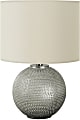 Monarch Specialties Day Table Lamp, 18-1/2"H, Gray Base/Ivory Shade