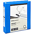 Office Depot® Brand Heavy-Duty View 3-Ring Binder, 1 1/2" D-Rings, Blue