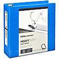 Office Depot® Brand Heavy-Duty View 3-Ring Binder, 4" D-Rings, Blue