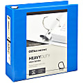 Office Depot® Brand Heavy-Duty View 3-Ring Binder, 4" D-Rings, 49% Recycled, Blue