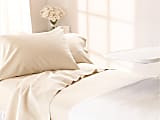 Medline Feels Like Home Premium Reverse Sateen Flat Sheets, Twin, Bone, Pack Of 12 1 thumbnail image