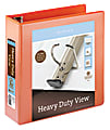 Office Depot® Brand Heavy-Duty View 3-Ring Binder, 3" D-Rings, Orange