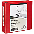 Office Depot® Brand Heavy-Duty View 3-Ring Binder, 3" D-Rings, 49% Recycled, Red