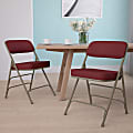 Flash Furniture Hercules Premium Curved Upholstered Folding Chairs, Set Of 2 Chairs, Burgundy/Gray 1 thumbnail image