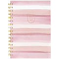 2024-2025 Cambridge® Leah Bisch Academic Weekly/Monthly Small Planner, 5-1/2" x 8-1/2”, Pink Stripe, July To June
