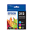 Epson® 312 Claria® Photo Cyan, Magenta, Yellow Ink Cartridges, Pack Of 3, T312923-S