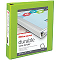 Office Depot® Brand Durable View 3-Ring Binder, 1 1/2" D-Rings, 49% Recycled, Green