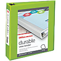 Office Depot® Brand Durable View 3-Ring Binder, 2" D-Rings, 49% Recycled, Green