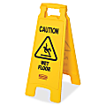 Rubbermaid® Commercial Caution Wet Floor Safety Sign, Caution Wet Floor Print/Message, Multilingual, 11"W x 25"H, Box Of 6