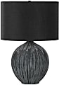 Monarch Specialties Mckee Table Lamp, 23”H, Black/Black