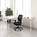 Bush Business Furniture Vista 60"W Corner Desk with Splayed Metal Legs, Natural Elm, Standard Delivery 1 thumbnail image