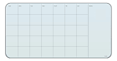 U Brands® Frameless Magnetic Cubicle/Wall Glass Dry-Erase Monthly Calendar Board, 23" X 12", Frosted White