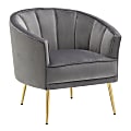 LumiSource Tania Accent Chair, Gold/Gray