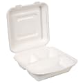 Dixie EcoSmart™ 3-Compartment Container, 9" Diameter, White, 50 Containers Per Pack, Case Of 5 Packs