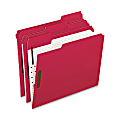Oxford® 1/3-Cut Color Fasteners Folders, Letter Size, Red, Box Of 50