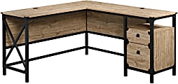 Sauder® Steel River 60"W L-Shaped Corner Desk, Milled Mesquite 1 thumbnail image