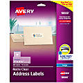 Avery® Matte Address Labels With Sure Feed® Technology, 18660, Rectangle, 1" x 2-5/8", Clear, Pack Of 300 Labels 1 thumbnail image