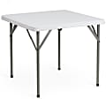 Flash Furniture Square Plastic Folding Table, 29-1/2"H x 34-1/4"W x 34-1/4"D, Granite White 1 thumbnail image