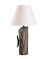 Kenroy Home Cole Table Lamp, 29"H, Cream Shade/Woodgrain Base