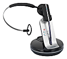 VTech® VH6210 Convertible DECT Office Wireless Headset For Business Desktop Phones, Black/Silver