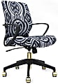 Raynor Elizabeth Sutton Gramercy Fabric Mid-Back Task Chair, Greyscale Echo/Black/Gold