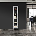 Glamour Home Avis 14"W 4-Shelf Metal Cabinet With Door, White