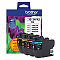 Brother® LC3013 High-Yield Multi-Pack Ink, Black/Cyan/Magenta/Yellow, Pack Of 4 Cartridges, LC30134PKS