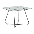 Monarch Specialties Aiden Dining Table, 31"H x 40"W x 40"D, Clear Glass