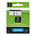DYMO® D1 43610 Black-On-Clear Tape, 0.25" x 23'